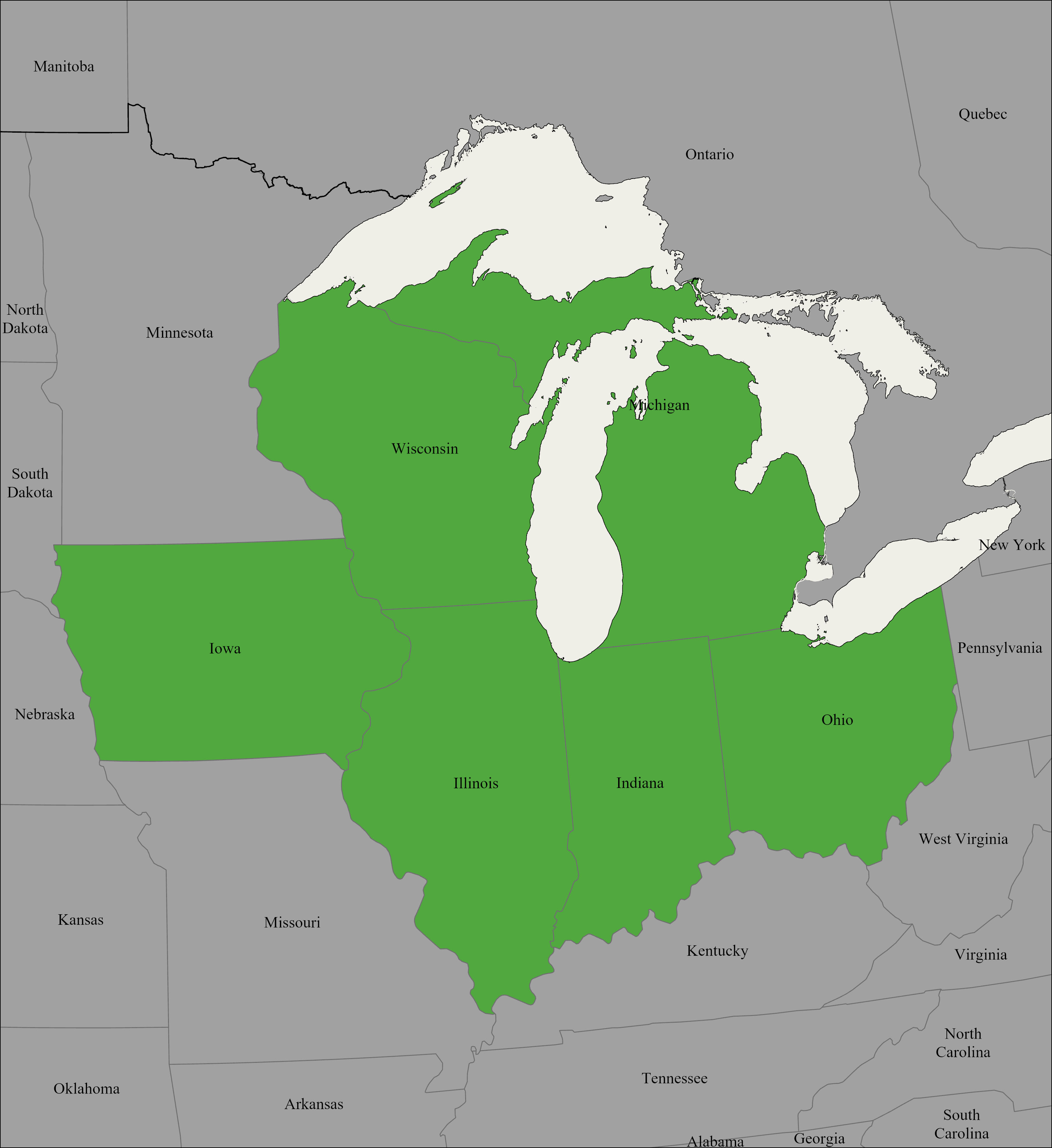 Northwestern States (Great Lakes) Mission Map 1878